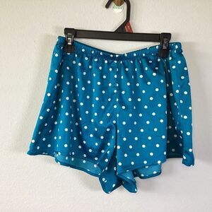 Victoria’s Secret Polyester Satin Shorts Blue With White Polka Dot Size XS